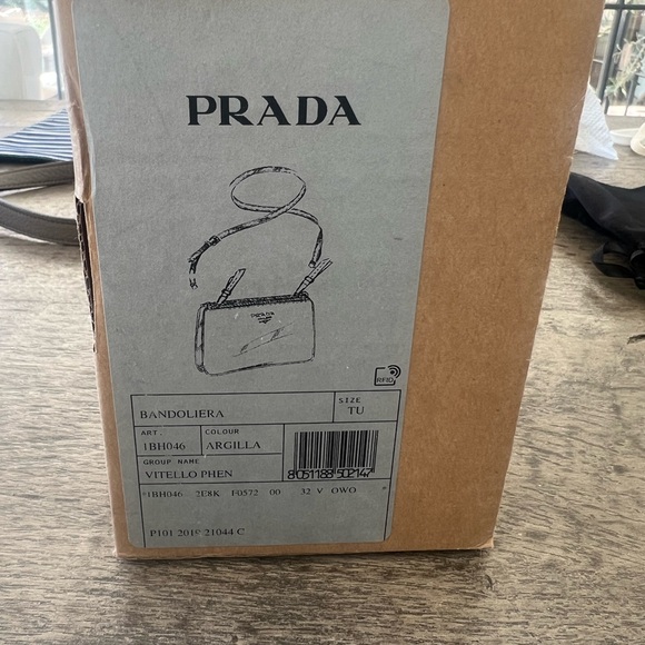 Prada Arbilla  Leather Crossbody Bag Vitello Phen bandoliera Authentic - Picture 7 of 14